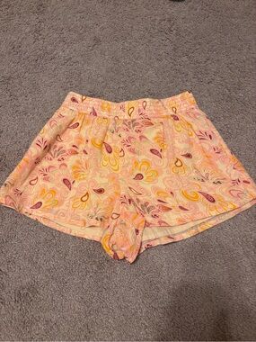Zara paisley orange colorful shorts size small NWOT
